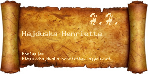 Hajduska Henrietta névjegykártya